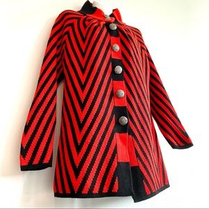 HOPOI Harlequin ‘50s Retro Wool Blend Statement Cardigan BellelizPosh Mark Goth